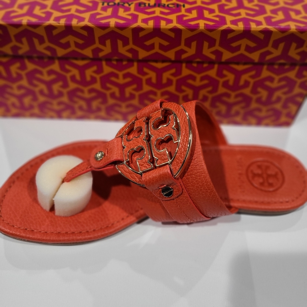 Tory Burch Fire Orange Sandals sz 8